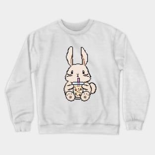 Pixel Bunny Loves Boba Tea! Crewneck Sweatshirt